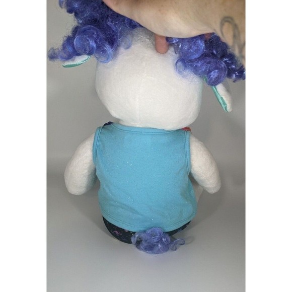 Build A Bear Honey Girls Stella Purple Hair White Poodle Dog Plush Doll w/outfit - Picture 6 of 7